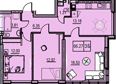 3-кімнатна 66.27 м² в ЖК Manhattan від 20 550 грн/м², Одеса