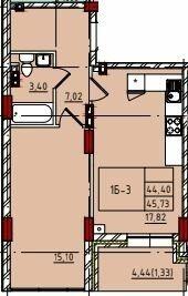 1-кімнатна 45.73 м² в ЖК Manhattan від 24 600 грн/м², Одеса