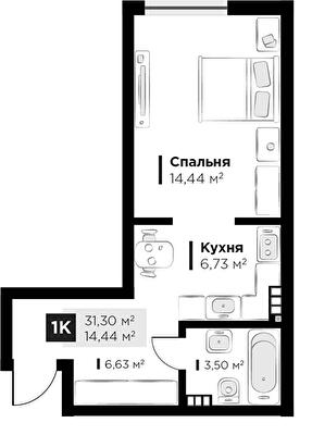 1-комнатная 31.3 м² в ЖК FEEL HOUSE от 26 100 грн/м², с. Сокольники