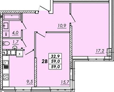 2-кімнатна 59 м² в ЖК RealPark від 16 600 грн/м², Одеса