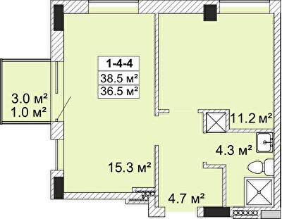 1-кімнатна 38.5 м² в ЖК SMART City-2 від 21 300 грн/м², Одеса