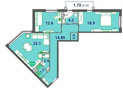 2-кімнатна 80.07 м² в ЖК SunCity від 21 500 грн/м², Одеса