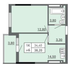 1-кімнатна 38.2 м² в ЖК Акварель-3 від 26 250 грн/м², Одеса
