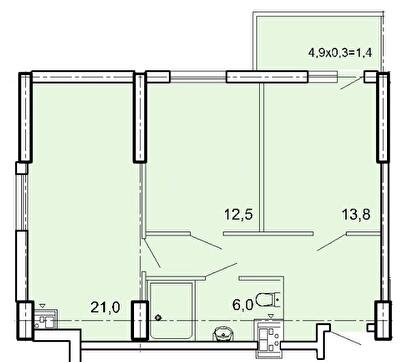 2-комнатная 65.8 м² в ЖК Акрополь от 30 400 грн/м², Одесса