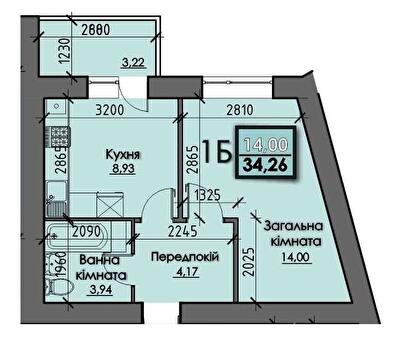 1-комнатная 34.26 м² в ЖК SANTORINI от 17 100 грн/м², Сумы
