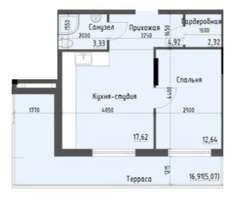 1-кімнатна 45.9 м² в ЖК Простір+ на Дачній від 31 250 грн/м², Одеса