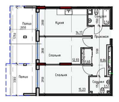 2-комнатная 59.06 м² в ЖК Пространство+ на Дачной от 31 500 грн/м², Одесса