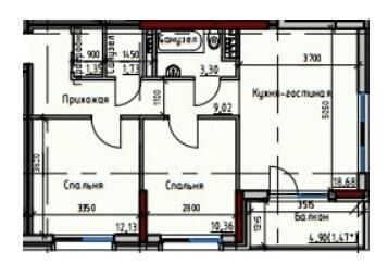 2-комнатная 58.04 м² в ЖК Пространство+ на Дачной от 31 500 грн/м², Одесса