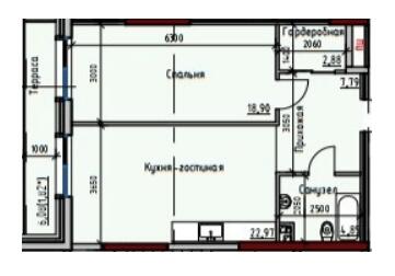 1-комнатная 59.21 м² в ЖК Пространство+ на Дачной от 31 250 грн/м², Одесса