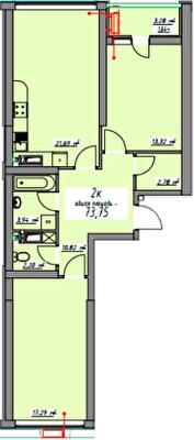 2-кімнатна 73.73 м² в ЖК Елегія Парк від 31 150 грн/м², Одеса