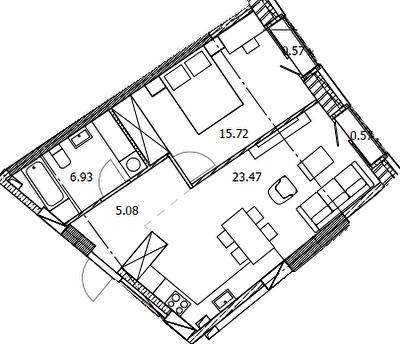 1-комнатная 52.34 м² в ЖК BEREG Residence от 38 650 грн/м², Киев