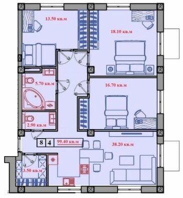 3-комнатная 99.4 м² в ЖК Малый Марсель 2 от 20 500 грн/м², пос. Лески