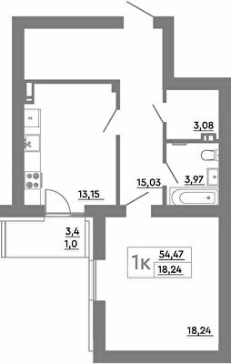 1-кімнатна 54.47 м² в ЖК Scandia від 20 900 грн/м², м. Бровари