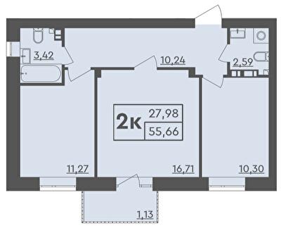 2-комнатная 55.66 м² в ЖК Scandia от 18 000 грн/м², г. Бровары