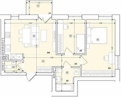2-комнатная 64.75 м² в ЖК Этно Дом от 16 900 грн/м², с. Горишний