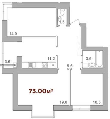 3-кімнатна 73 м² в ЖК Опришівська Слобода від 11 700 грн/м², Івано-Франківськ