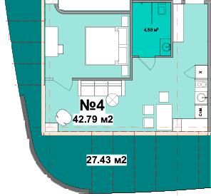 2-кімнатна 42.79 м² в Апарт-комплекс Resort Medical Park від 101 350 грн/м², с. Поляниця