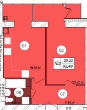 1-кімнатна 52.49 м² в ЖК Прем'єр від 13 600 грн/м², м. Кам`янець-Подільський