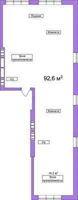 2-комнатная 92.6 м² в Апарт-комплекс Smart Oseli от 20 000 грн/м², г. Вишневое