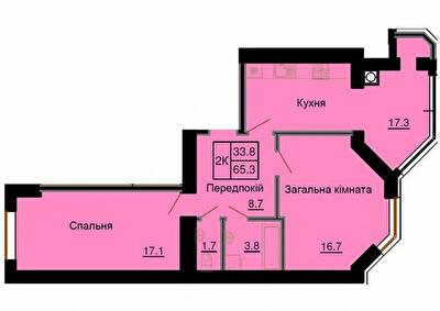2-комнатная 65.3 м² в ЖК София Клубный от 32 000 грн/м², с. Софиевская Борщаговка