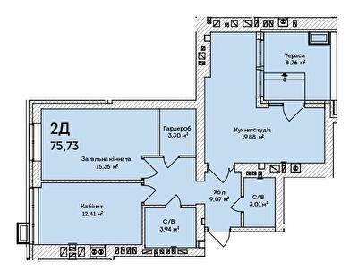 2-кімнатна 75.35 м² в ЖК Grand Country Irpin від 21 000 грн/м², м. Ірпінь