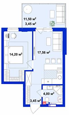 1-кімнатна 42.66 м² в ЖК Utlandia-2 від 30 800 грн/м², м. Ірпінь