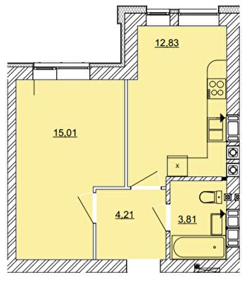 1-кімнатна 35.86 м² в ЖК Найкращий квартал від 26 100 грн/м², м. Ірпінь