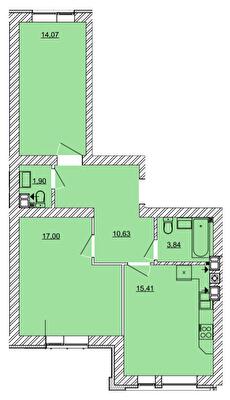 2-кімнатна 62.85 м² в ЖК Найкращий квартал від 20 000 грн/м², м. Ірпінь