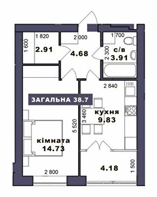1-комнатная 38.7 м² в ЖК Family Comfort от 20 950 грн/м², г. Ирпень