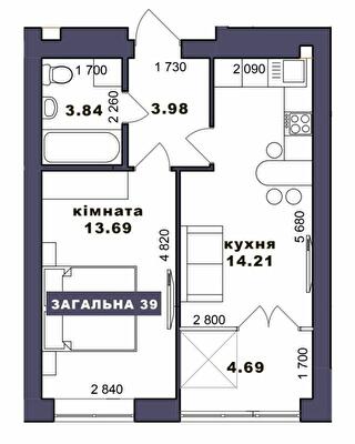 1-комнатная 39 м² в ЖК Family Comfort от 20 950 грн/м², г. Ирпень
