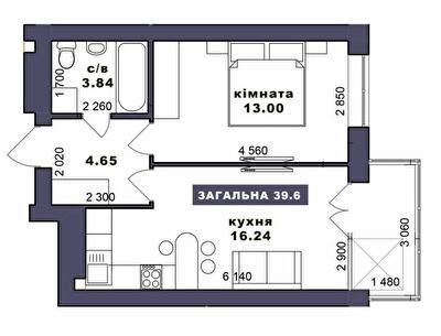 1-комнатная 39.6 м² в ЖК Family Comfort от 20 950 грн/м², г. Ирпень