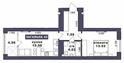 1-комнатная 42 м² в ЖК Family Comfort от 20 950 грн/м², г. Ирпень