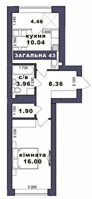 1-комнатная 43 м² в ЖК Family Comfort от 20 950 грн/м², г. Ирпень