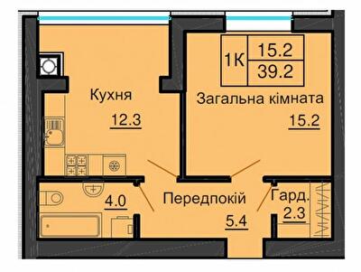 1-комнатная 39.2 м² в ЖК София Резиденс от 33 000 грн/м², с. Софиевская Борщаговка