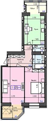 2-комнатная 64.3 м² в ЖК Атлант от 17 500 грн/м², Луцк
