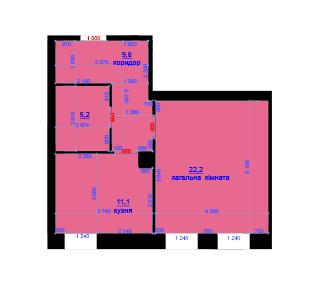 1-кімнатна 48.3 м² в ЖК Княжий від 8 650 грн/м², м. Любомль
