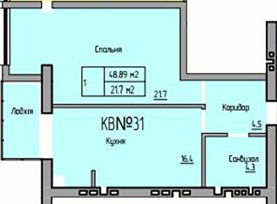 1-комнатная 48.89 м² в ЖК Европейский от 21 600 грн/м², Ровно