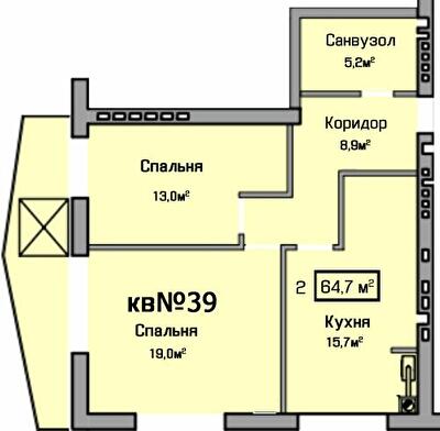 2-комнатная 64.7 м² в ЖК Европейский от 23 350 грн/м², Ровно