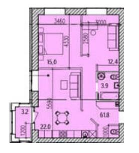 2-комнатная 68.3 м² в ЖК Promenade от 25 850 грн/м², Днепр