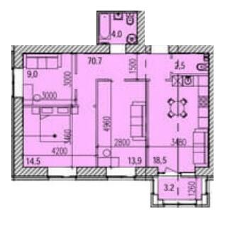 3-комнатная 77.2 м² в ЖК Promenade от 25 300 грн/м², Днепр