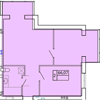 2-кімнатна 66.07 м² в ЖК Gentleman Park від 25 300 грн/м², Тернопіль