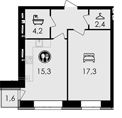 1-кімнатна 46.1 м² в ЖК Forest Home від 23 400 грн/м², Вінниця