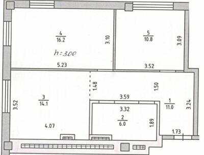 2-комнатная 58.1 м² в ЖК Спутник от 21 300 грн/м², Херсон