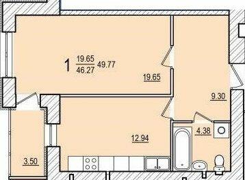 1-комнатная 49.77 м² в ЖК Dominant от 16 000 грн/м², пгт Песочин