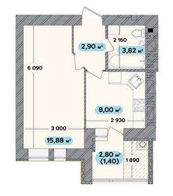 1-кімнатна 32 м² в ЖК Spring Town New Riviera від 16 100 грн/м², Хмельницький
