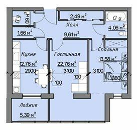 2-кімнатна 79 м² в ЖК Кращий будинок на Перемозі від 19 300 грн/м², Дніпро