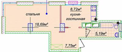 1-комнатная 41.02 м² в ЖК Миронова от 42 250 грн/м², Днепр