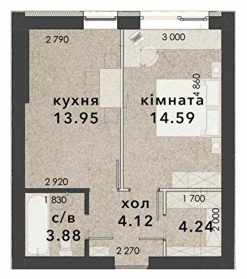 1-комнатная 38.92 м² в ЖК Viking Home от 18 500 грн/м², г. Ирпень