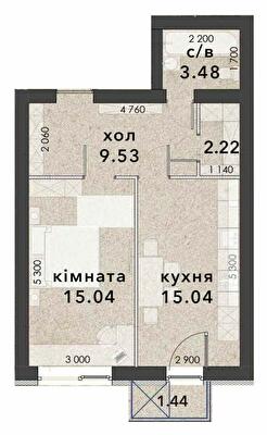 1-комнатная 46.39 м² в ЖК Viking Home от 18 500 грн/м², г. Ирпень