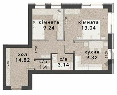 2-комнатная 50.96 м² в ЖК Viking Home от 18 000 грн/м², г. Ирпень